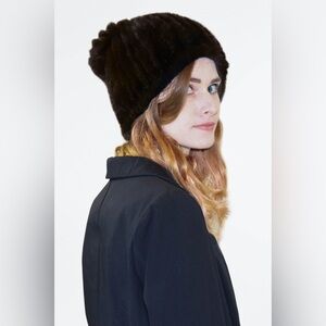 Rex Rabbit Fur Beanie Hat